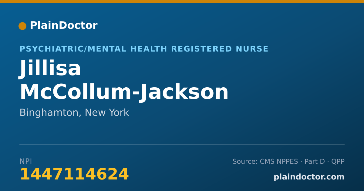 Shareable card for Jillisa McCollum-Jackson - Psychiatric/Mental Health Registered Nurse, Binghamton, NY