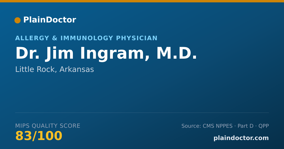 Shareable card for Jim Ingram, M.D. - Allergy & Immunology Physician, Little Rock, AR