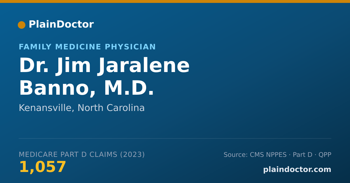 Shareable card for Jim Jaralene Banno, M.D. - Family Medicine Physician, Kenansville, NC