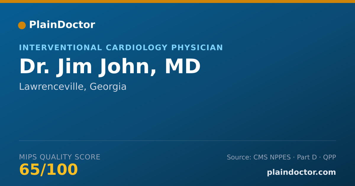 Shareable card for Jim John, MD - Cardiovascular Disease Physician, Lawrenceville, GA