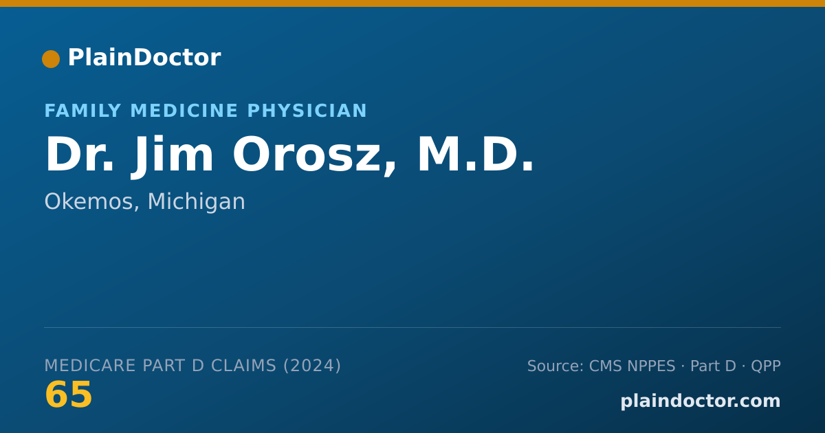 Shareable card for Jim Orosz, M.D. - Family Medicine Physician, Okemos, MI
