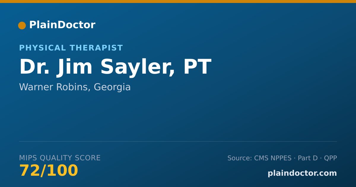 Shareable card for Jim Sayler, PT - Physical Therapist, Warner Robins, GA