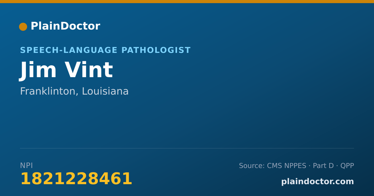 Shareable card for Jim Vint - Speech-Language Pathologist, Franklinton, LA