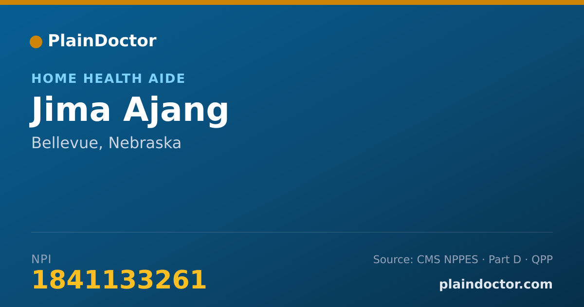 Shareable card for Jima Ajang - Home Health Aide, Bellevue, NE