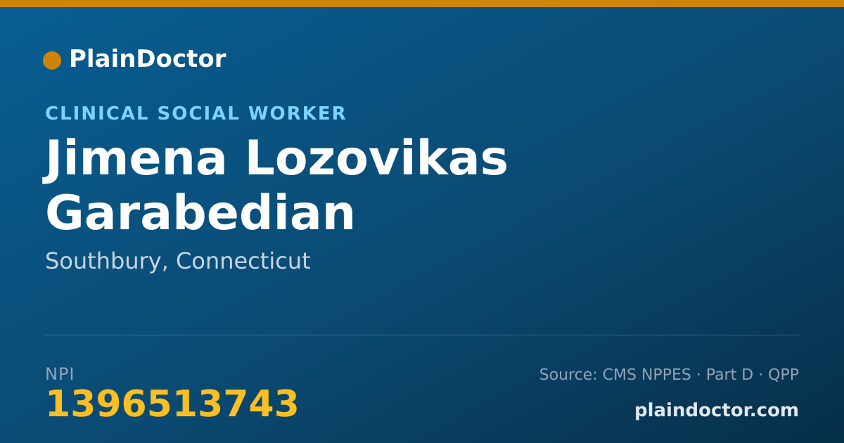Shareable card for Jimena Lozovikas Garabedian - Clinical Social Worker, Southbury, CT