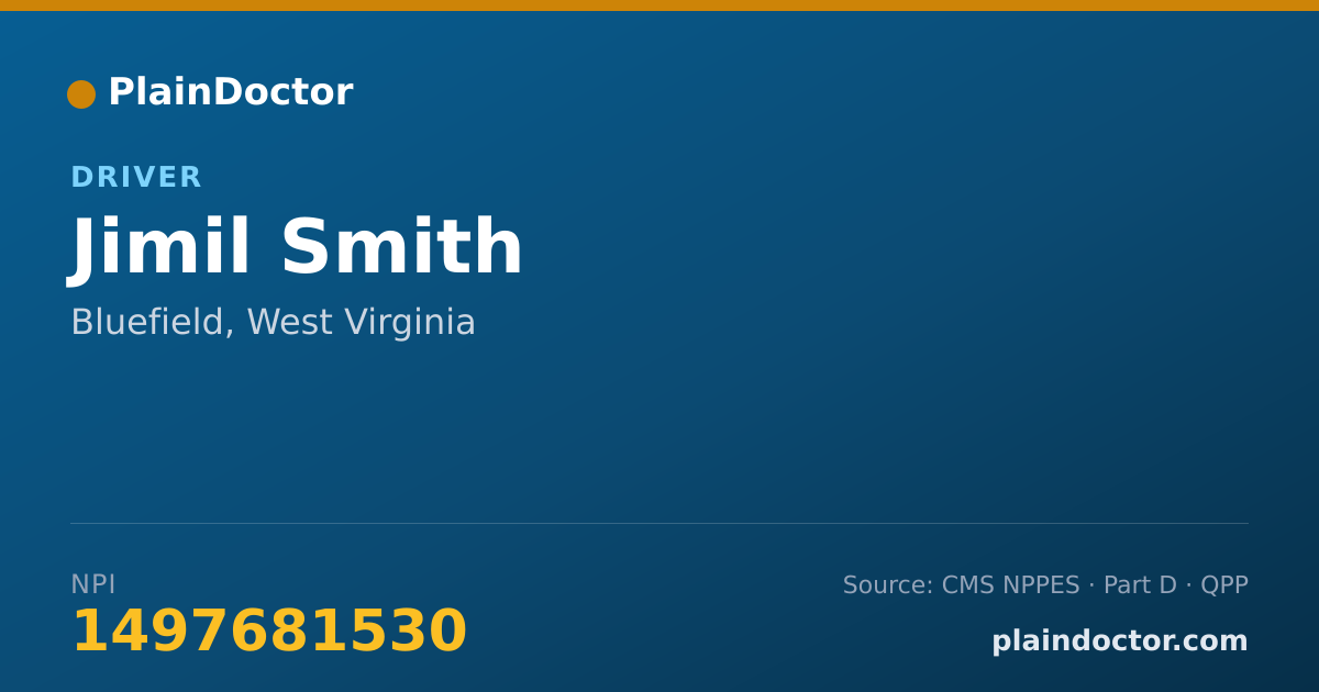 Shareable card for Jimil Smith - Driver, Bluefield, WV