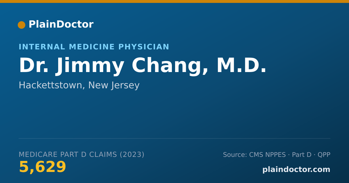 Shareable card for Jimmy Chang, M.D. - Internal Medicine Physician, Hackettstown, NJ