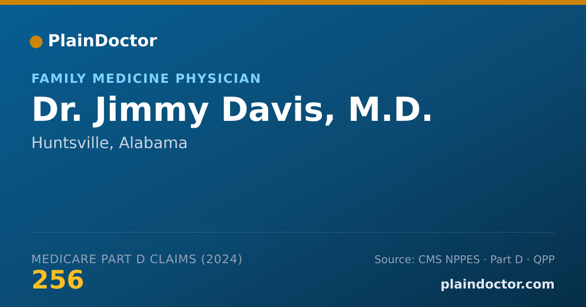 Shareable card for Jimmy Davis, M.D. - Family Medicine Physician, Huntsville, AL