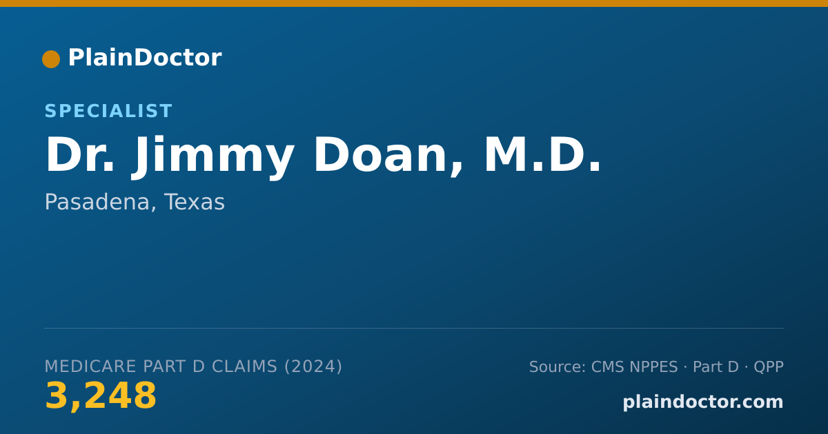Shareable card for Jimmy Doan, M.D. - Specialist, Pasadena, TX