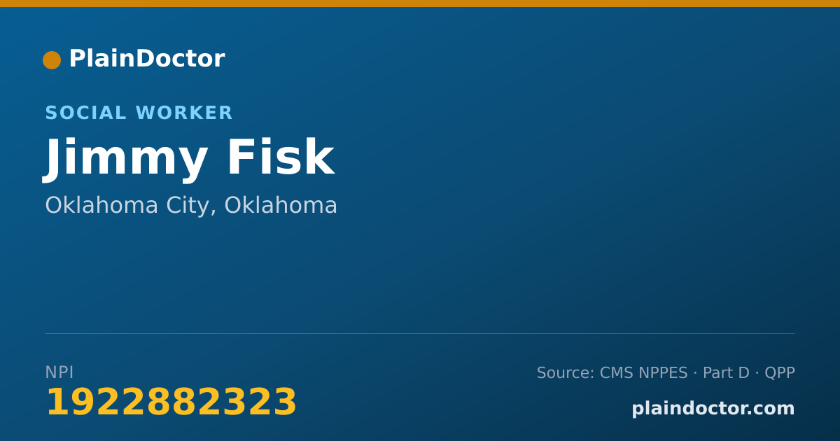 Shareable card for Jimmy Fisk - Social Worker, Oklahoma City, OK