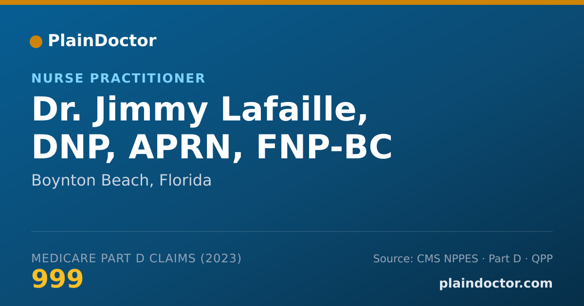 Shareable card for Jimmy Lafaille, DNP, APRN,  FNP-BC - Nurse Practitioner, Boynton Beach, FL