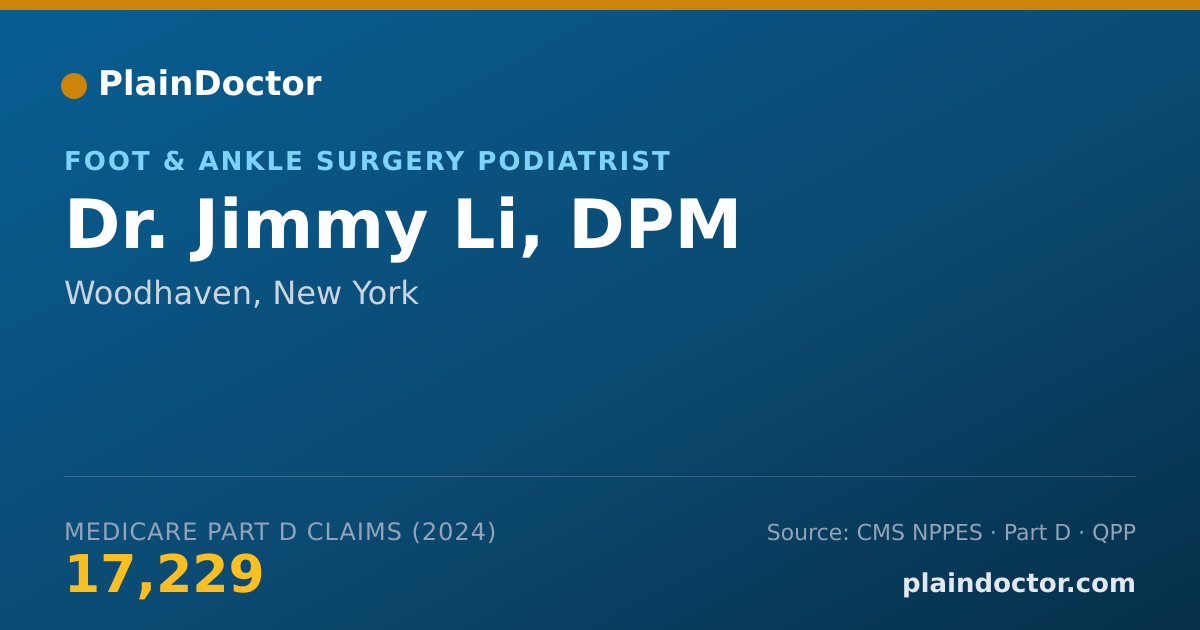 Shareable card for Jimmy Li, DPM - Foot & Ankle Surgery Podiatrist, Woodhaven, NY