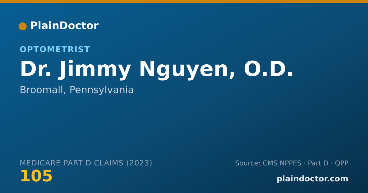Shareable card for Jimmy Nguyen, O.D. - Optometrist, Broomall, PA