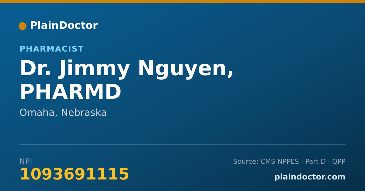 Shareable card for Jimmy Nguyen, PHARMD - Pharmacist, Omaha, NE