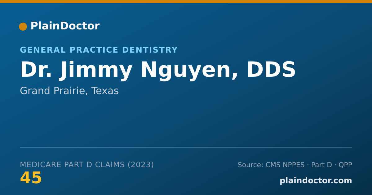 Shareable card for Jimmy Nguyen, DDS - General Practice Dentistry, Grand Prairie, TX