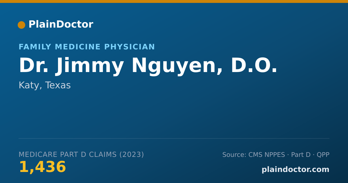 Shareable card for Jimmy Nguyen, D.O. - Family Medicine Physician, Katy, TX