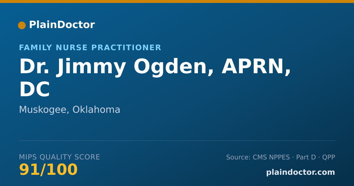 Shareable card for Jimmy Ogden, APRN, DC - Family Nurse Practitioner, Muskogee, OK