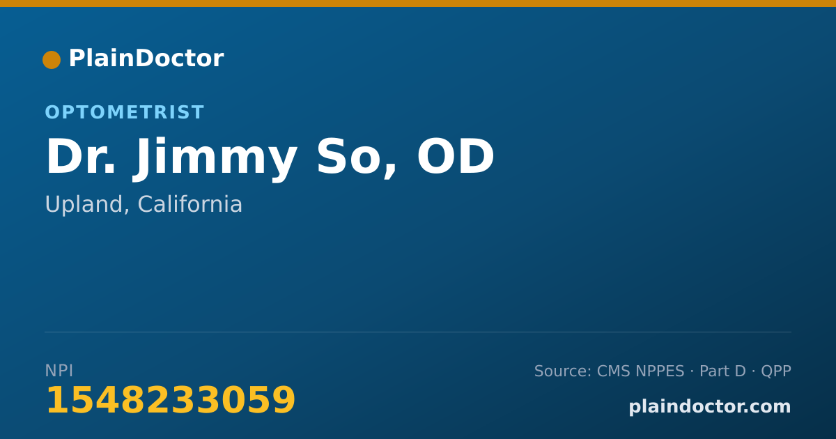 Shareable card for Jimmy So, OD - Optometrist, Upland, CA