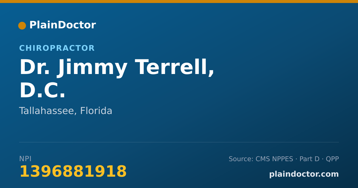 Shareable card for Jimmy Terrell, D.C. - Chiropractor, Tallahassee, FL