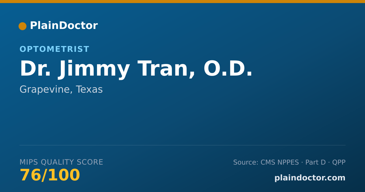 Shareable card for Jimmy Tran, O.D. - Optometrist, Grapevine, TX