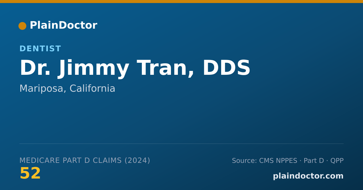 Shareable card for Jimmy Tran, DDS - Dentist, Mariposa, CA