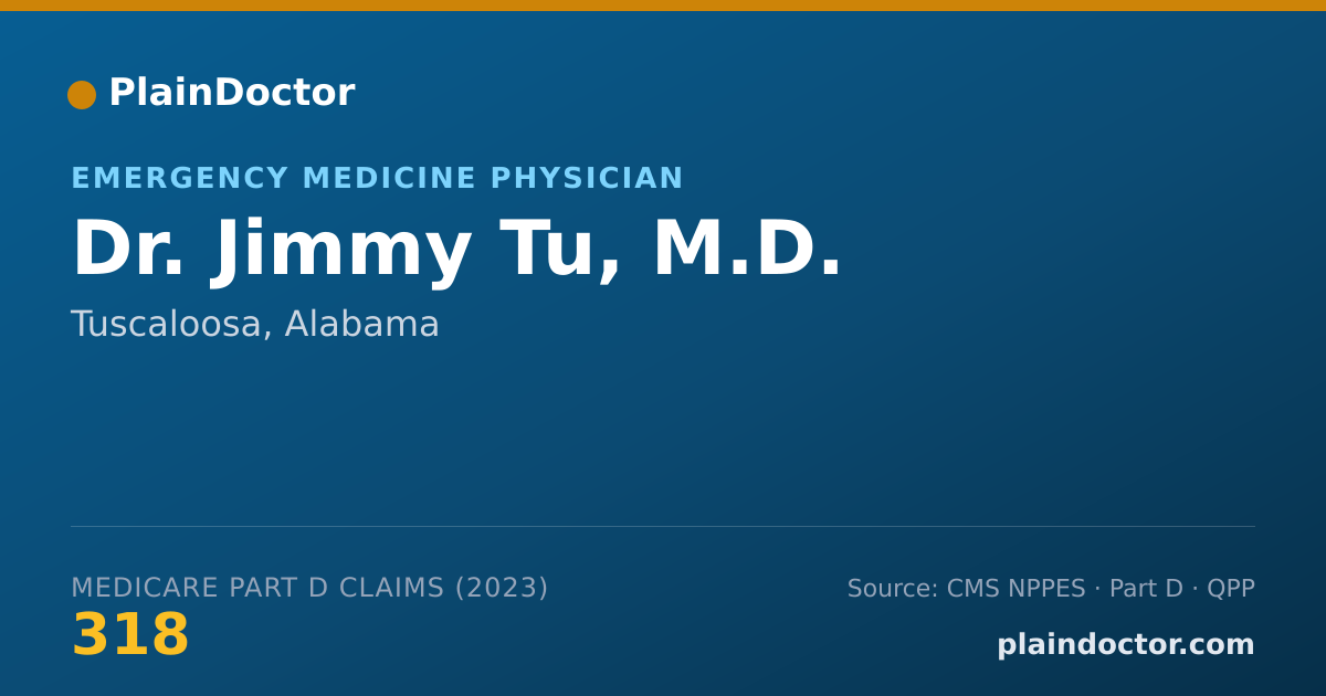 Shareable card for Jimmy Tu, M.D. - Emergency Medicine Physician, Tuscaloosa, AL
