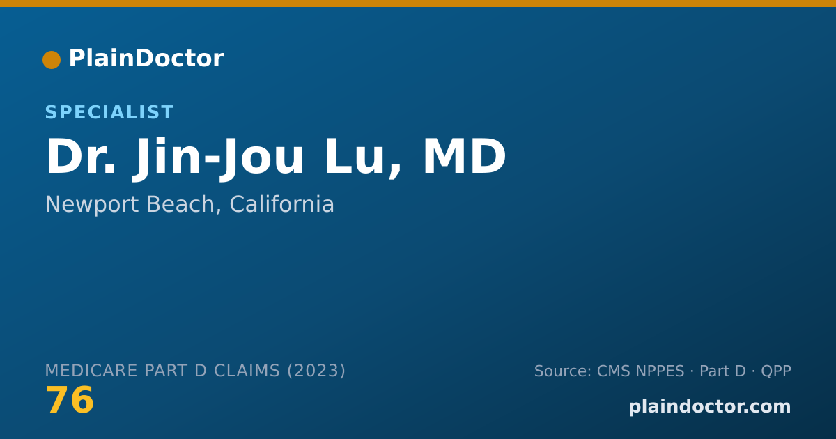 Shareable card for Jin-Jou Lu, MD - Specialist, Newport Beach, CA