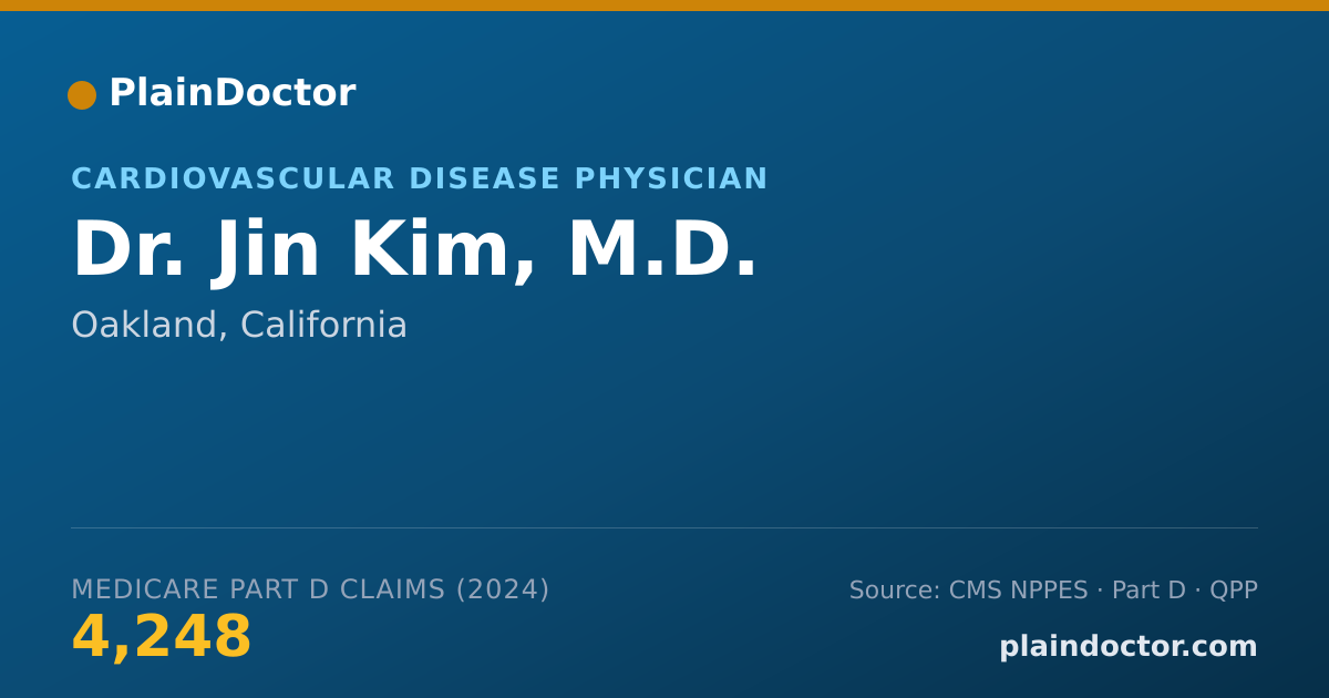 Shareable card for Jin Kim, M.D. - Cardiovascular Disease Physician, Oakland, CA