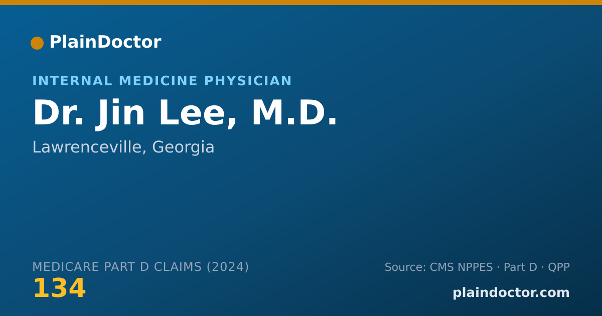 Shareable card for Jin Lee, M.D. - Internal Medicine Physician, Lawrenceville, GA