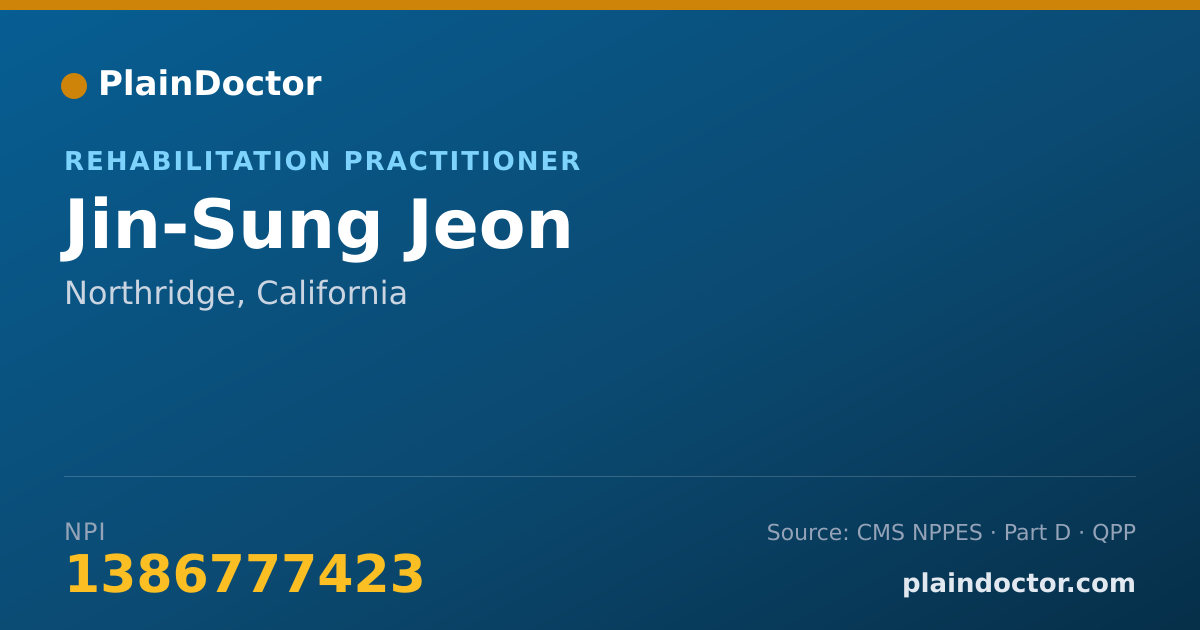 Shareable card for Jin-Sung Jeon - Rehabilitation Practitioner, Northridge, CA