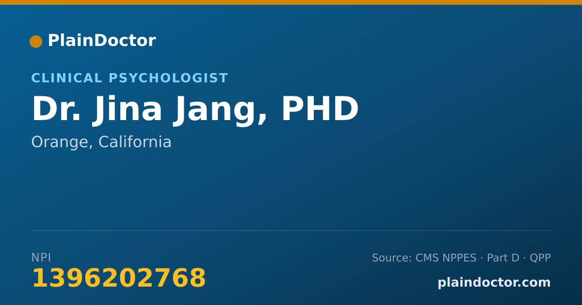 Shareable card for Jina Jang, PHD - Clinical Psychologist, Orange, CA