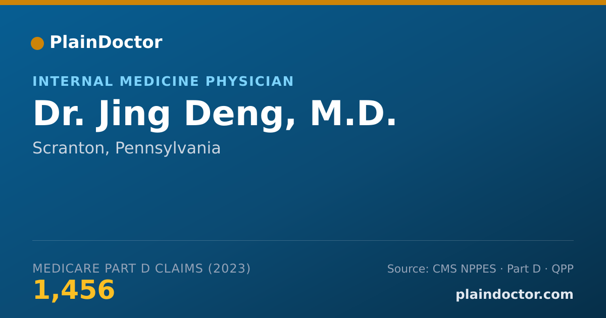 Shareable card for Jing Deng, M.D. - Internal Medicine Physician, Scranton, PA