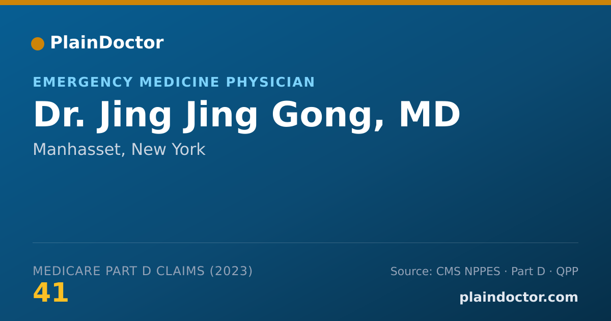 Shareable card for Jing Jing Gong, MD - Emergency Medicine Physician, Manhasset, NY