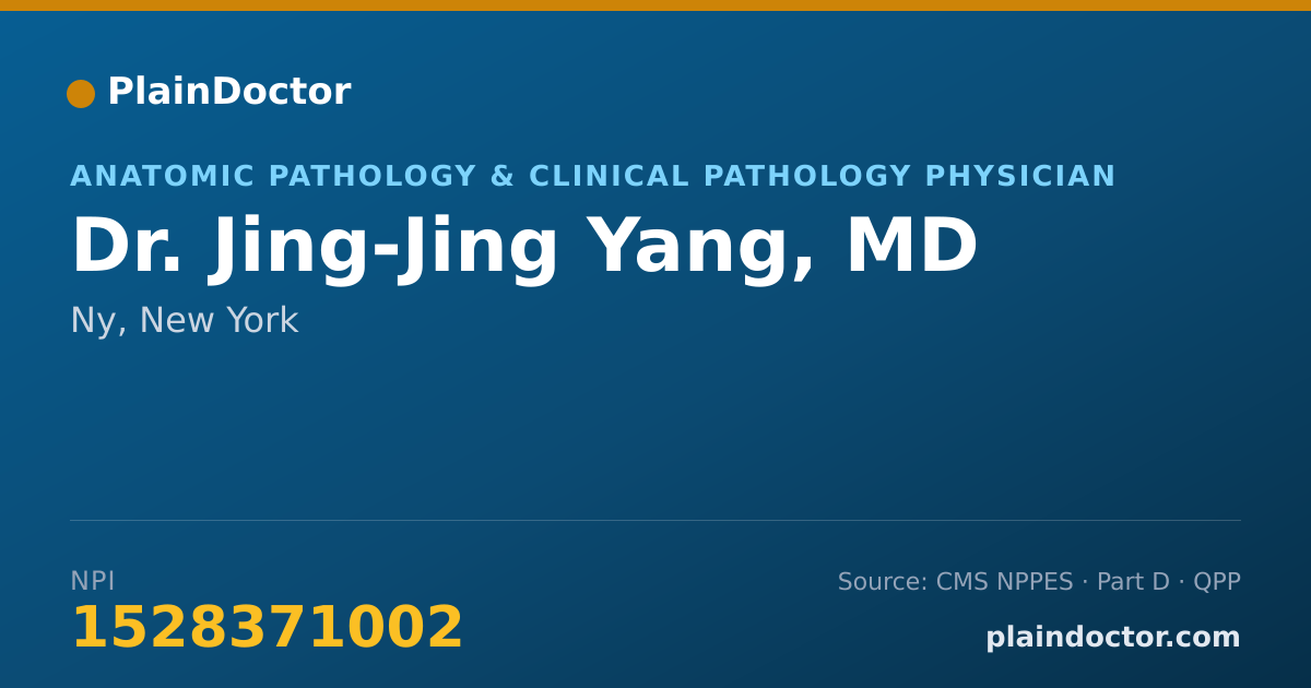 Shareable card for Jing-Jing Yang, MD - Anatomic Pathology & Clinical Pathology Physician, Ny, NY