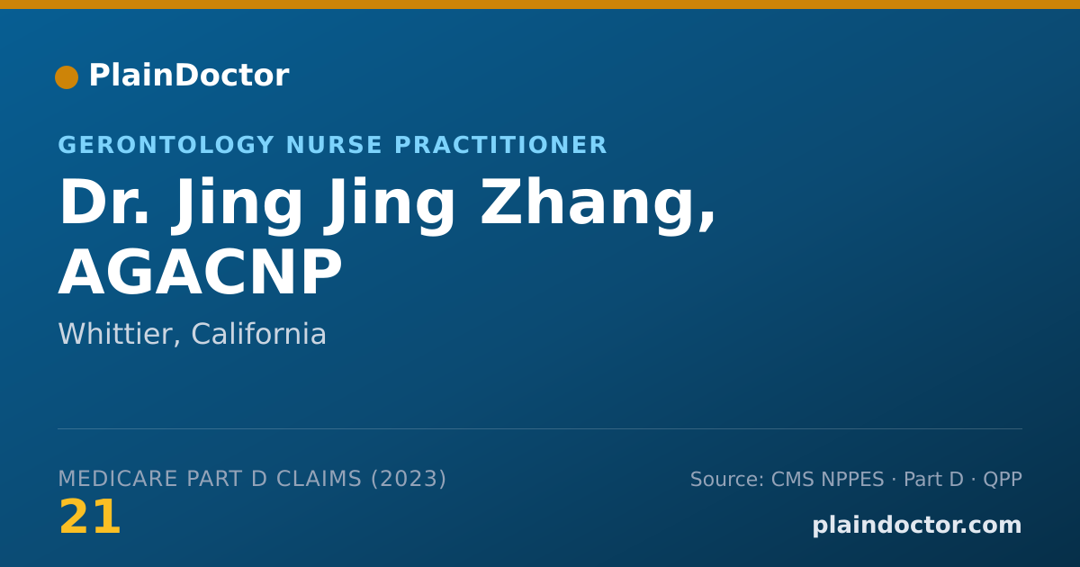 Shareable card for Jing Jing Zhang, AGACNP - Gerontology Nurse Practitioner, Whittier, CA