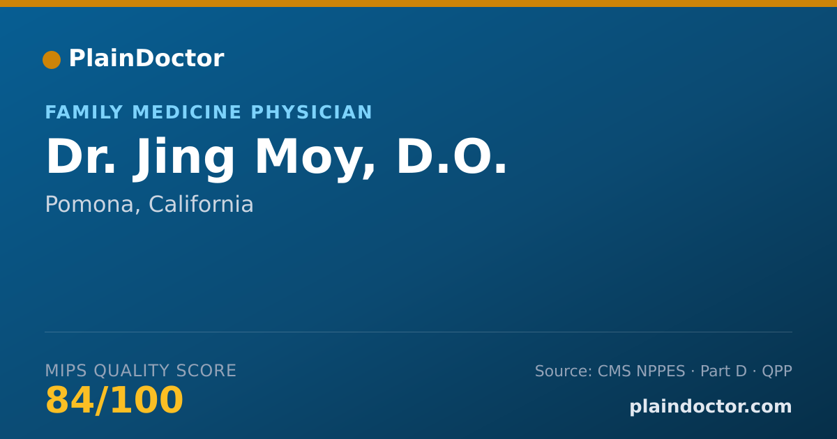 Shareable card for Jing Moy, D.O. - Family Medicine Physician, Pomona, CA