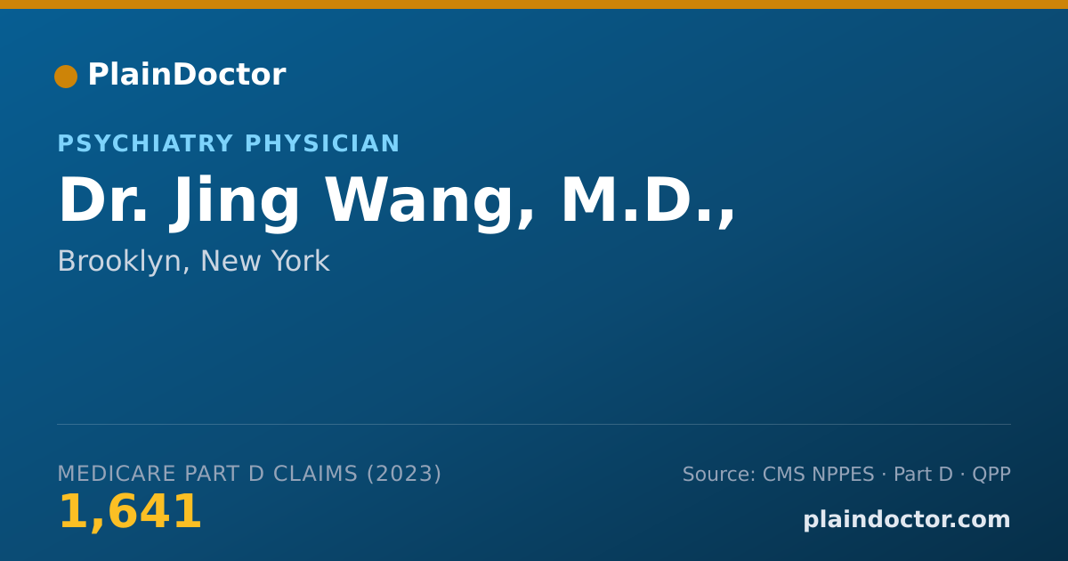 Shareable card for Jing Wang, M.D., - Psychiatry Physician, Brooklyn, NY