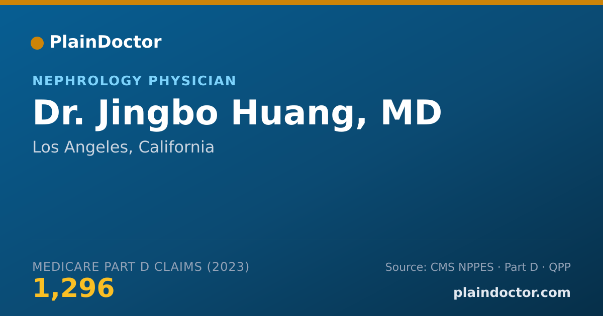 Shareable card for Jingbo Huang, MD - Nephrology Physician, Los Angeles, CA