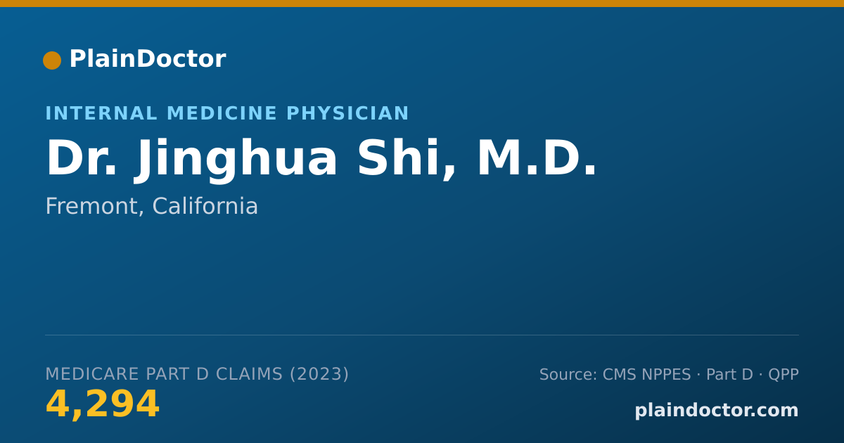 Shareable card for Jinghua Shi, M.D. - Internal Medicine Physician, Fremont, CA
