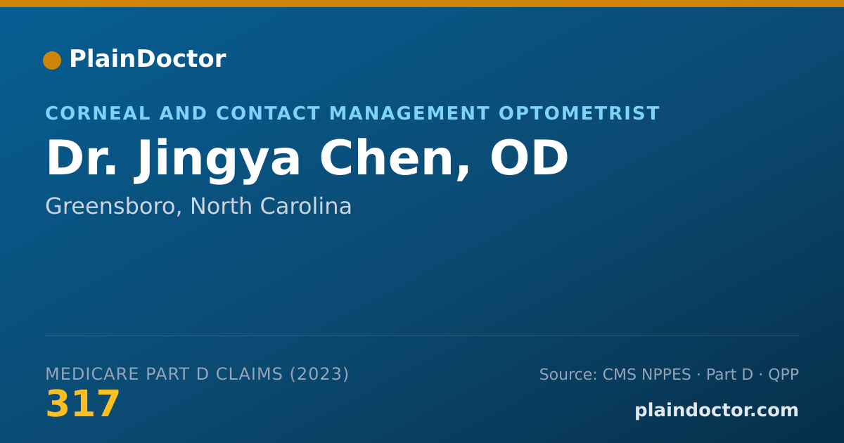 Shareable card for Jingya Chen, OD - Corneal and Contact Management Optometrist, Greensboro, NC