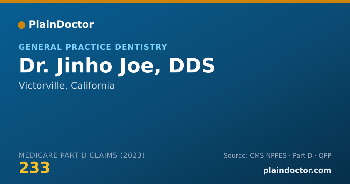 Shareable card for Jinho Joe, DDS - General Practice Dentistry, Victorville, CA