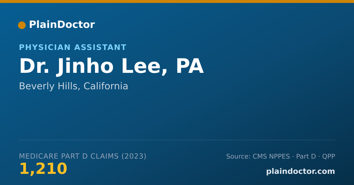 Shareable card for Jinho Lee, PA - Physician Assistant, Beverly Hills, CA