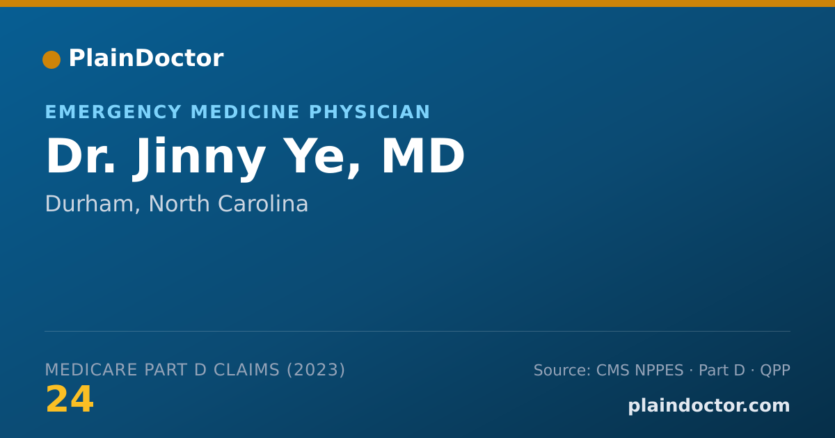 Shareable card for Jinny Ye, MD - Emergency Medicine Physician, Durham, NC