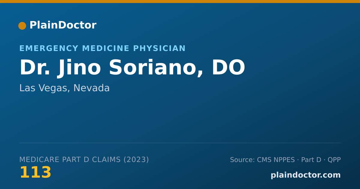 Shareable card for Jino Soriano, DO - Emergency Medicine Physician, Las Vegas, NV