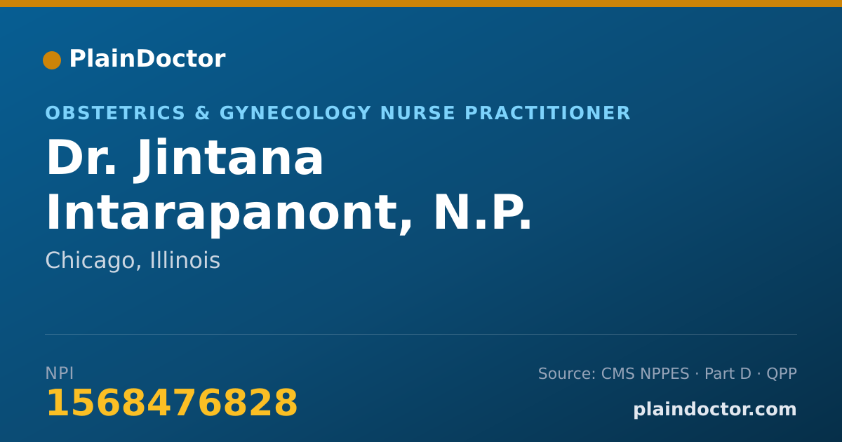 Shareable card for Jintana Intarapanont, N.P. - Obstetrics & Gynecology Nurse Practitioner, Chicago, IL