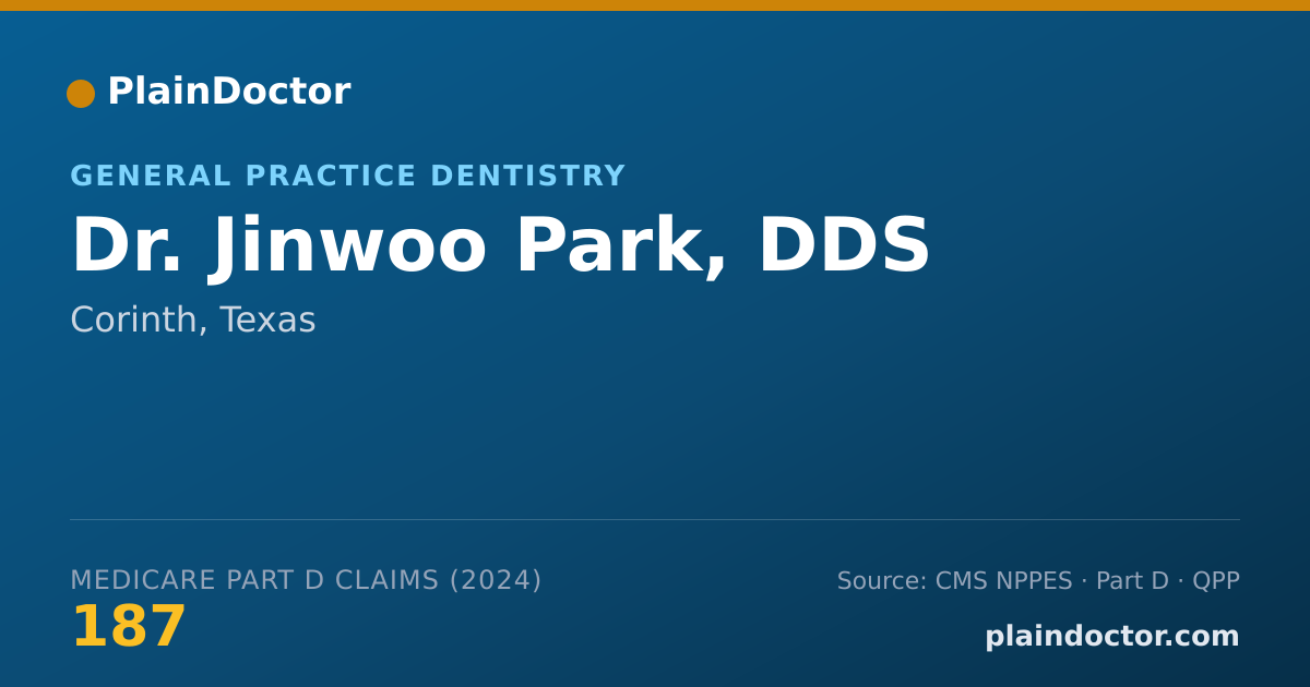Shareable card for Jinwoo Park, DDS - General Practice Dentistry, Corinth, TX