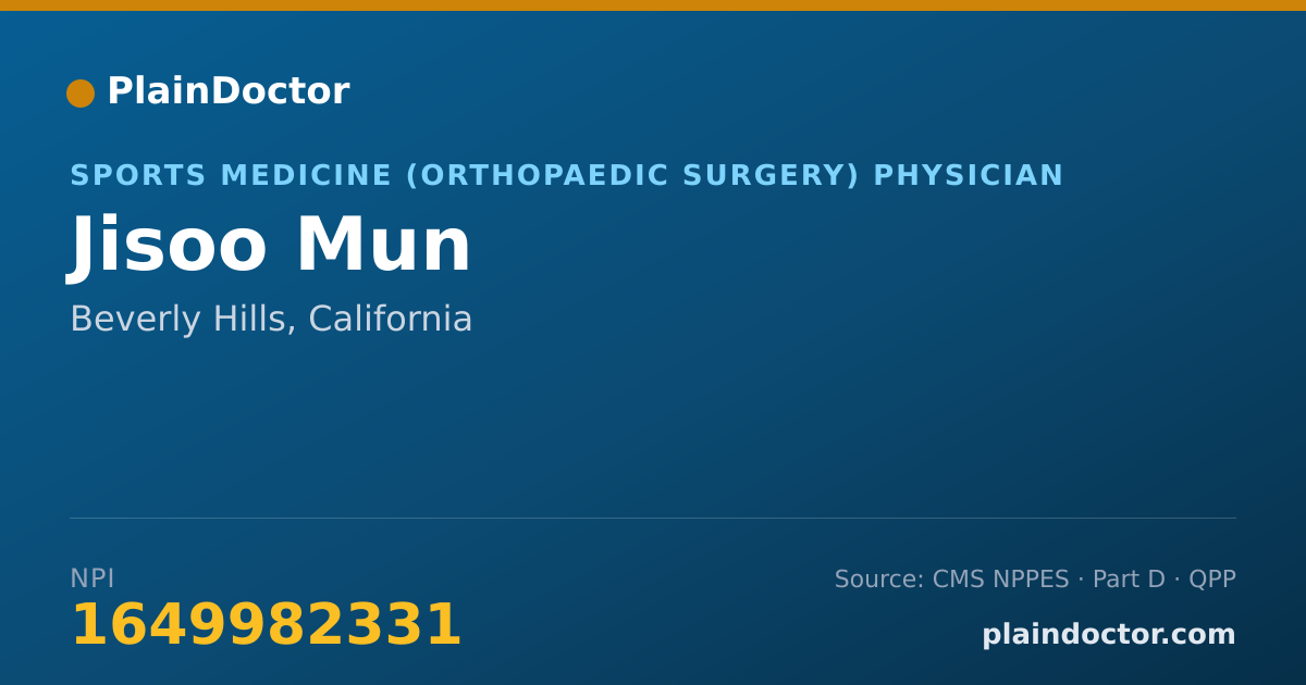 Shareable card for Jisoo Mun - Sports Medicine (Orthopaedic Surgery) Physician, Beverly Hills, CA