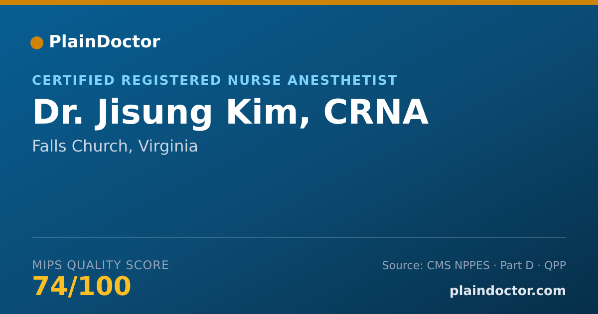Shareable card for Jisung Kim, CRNA - Certified Registered Nurse Anesthetist, Falls Church, VA