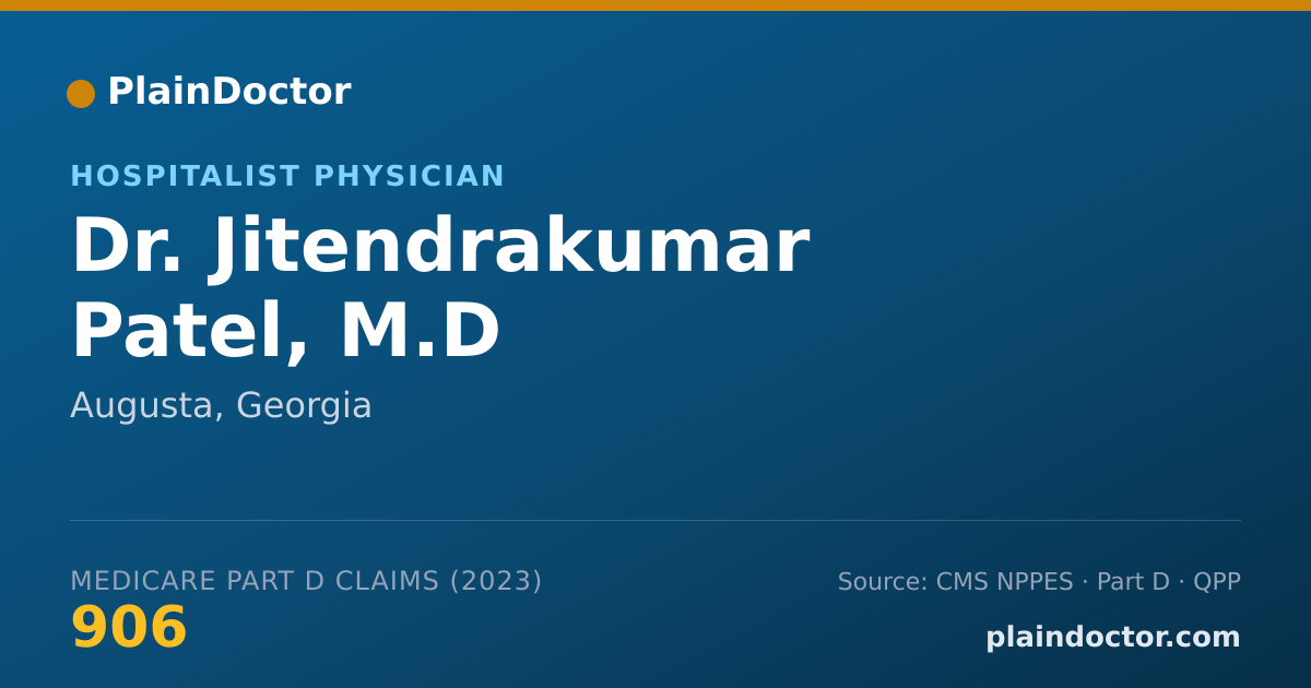 Shareable card for Jitendrakumar Patel, M.D - Hospitalist Physician, Augusta, GA