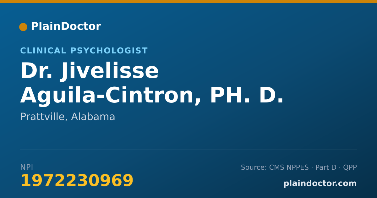 Shareable card for Jivelisse Aguila-Cintron, PH. D. - Clinical Psychologist, Prattville, AL